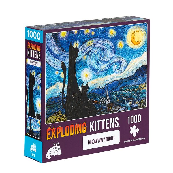 Puzle Exploding Kittens 1000 piezas: Mrowwwy Night - Imagen 2