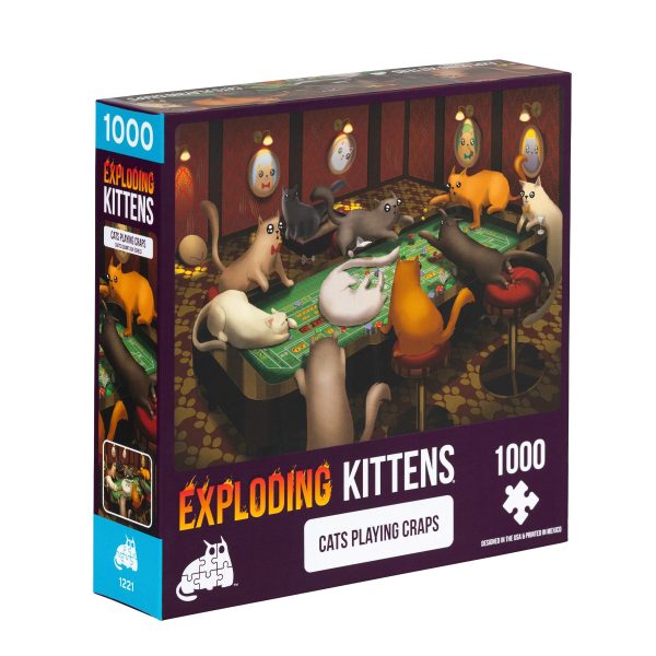 Puzle Exploding Kittens 1000 piezas: Cats Playing Craps - Imagen 2